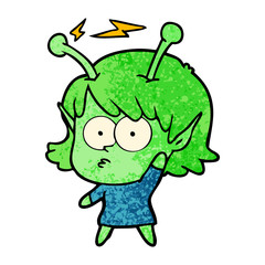 cartoon alien girl