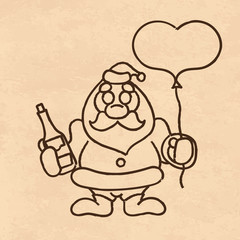 Santa Claus with champagne