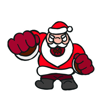 Cartoon illustration of Evil Santa Claus