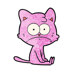 Obraz na płótnie Canvas cartoon nervous cat