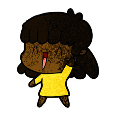 cartoon happy girl