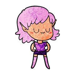 happy cartoon elf girl