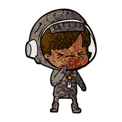 cartoon astronaut woman