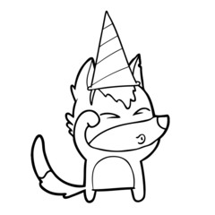 cartoon wolf pouting