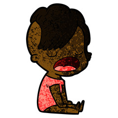 cartoon cool hipster girl talking