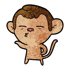 cartoon suspicious monkey
