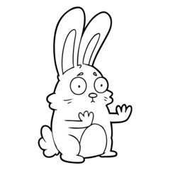 cartoon scared rabbit
