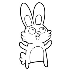 happy cartoon rabbit
