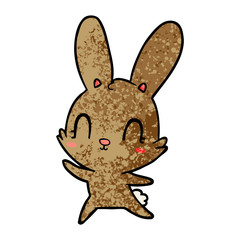 cute cartoon rabbit dancing