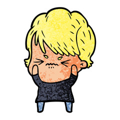 cartoon frustrated woman