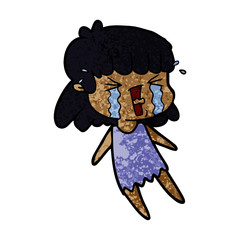 cartoon woman in tears