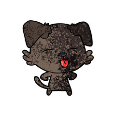 cartoon dog sticking out tongue
