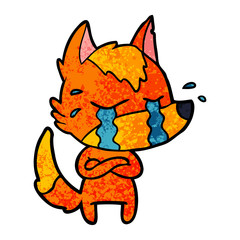 sad little fox cartoon character