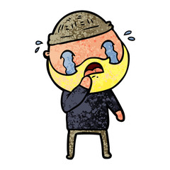 cartoon bearded man crying