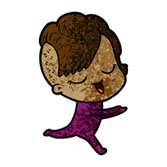 happy cartoon girl