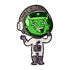 cartoon laughing astronaut