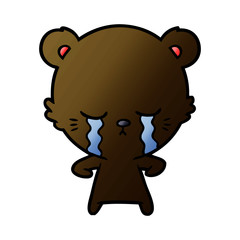 crying bear cartoon character