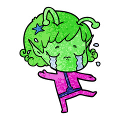 cartoon crying alien girl