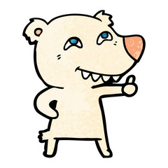 cartoon polar bear giving thumbs up sign