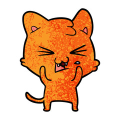 cartoon cat hissing