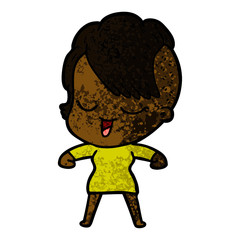 happy cartoon girl