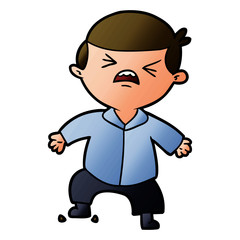 cartoon angry businessman