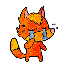 sad little fox cartoon character