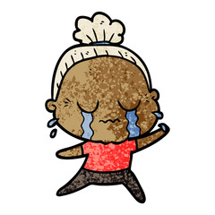 cartoon crying old lady