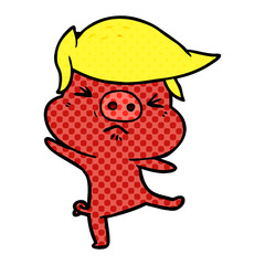 cartoon furious pig