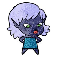 pretty cartoon elf girl