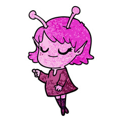 smiling alien girl cartoon