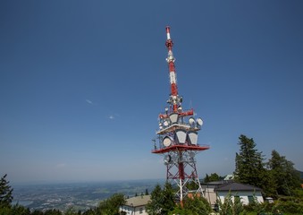 TV tower on the mountain Pf&auml;nder in Austria