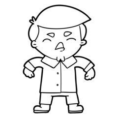 cartoon angry businessman