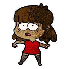 cartoon tired woman