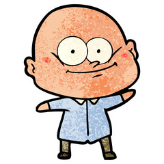 cartoon bald man staring