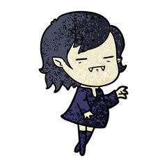 cartoon undead vampire girl reaching out