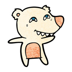 cartoon polar bear showing teeth