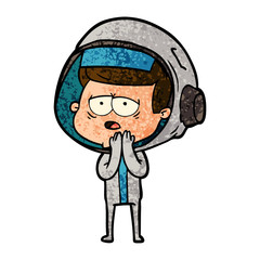 cartoon tired astronaut