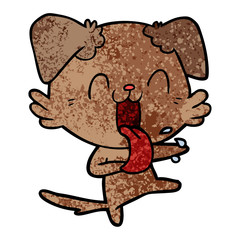 cartoon panting dog