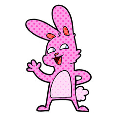 cartoon rabbit waving