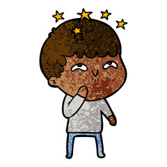 cartoon amazed boy
