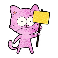 cartoon nervous cat