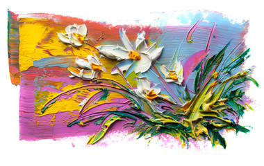 Oil painting flowers