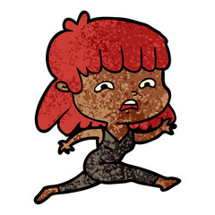 cartoon worried woman