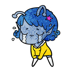 cartoon crying alien girl
