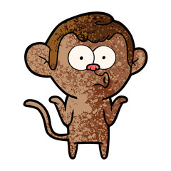 cartoon confused monkey