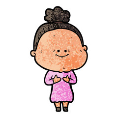 cartoon happy old woman