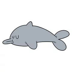 Tuinposter tekenfilm dolfijn © lineartestpilot