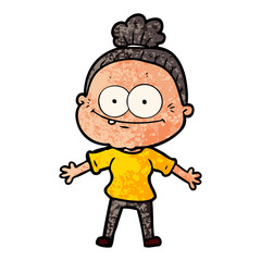 cartoon happy old woman
