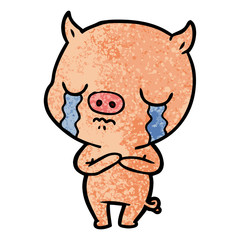 cartoon pig crying